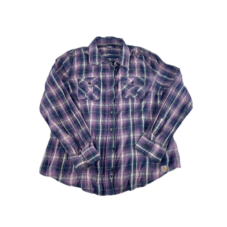 Girls Carhartt Classic Plaid Multicolor Longsleeve Button-Up Shirt Size Xl