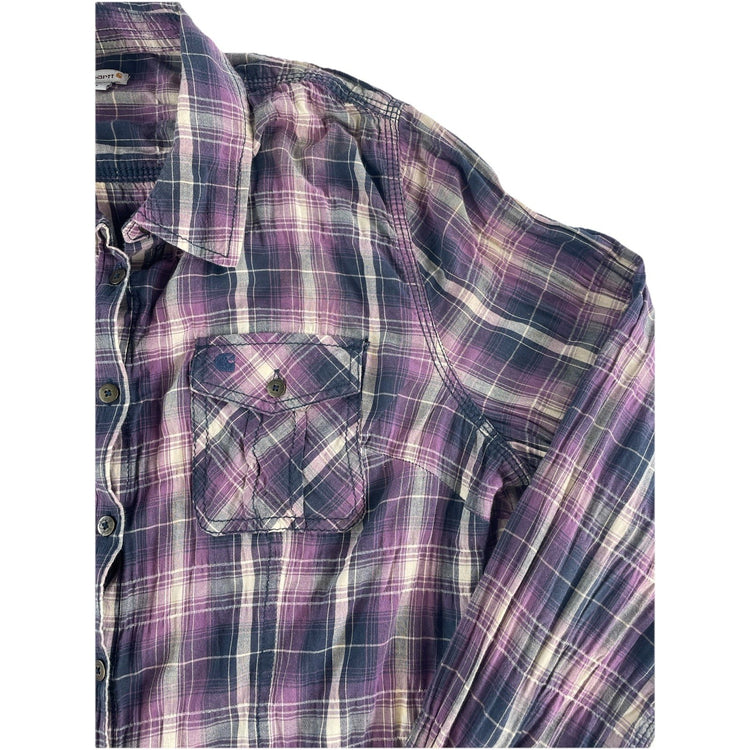 Girls Carhartt Classic Plaid Multicolor Longsleeve Button-Up Shirt Size Xl