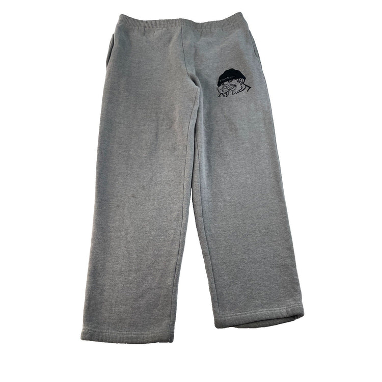 Men Vintage Damage Clothing Graphic Sweatpants Joggers Gray Size L