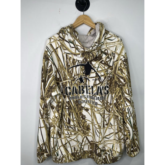 Vintage Mens Outerwear Cabelas Camo Print Hoodie Sz XL