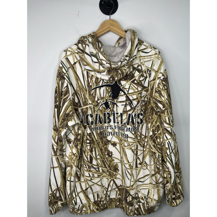 Vintage Mens Outerwear Cabelas Camo Print Hoodie Sz XL
