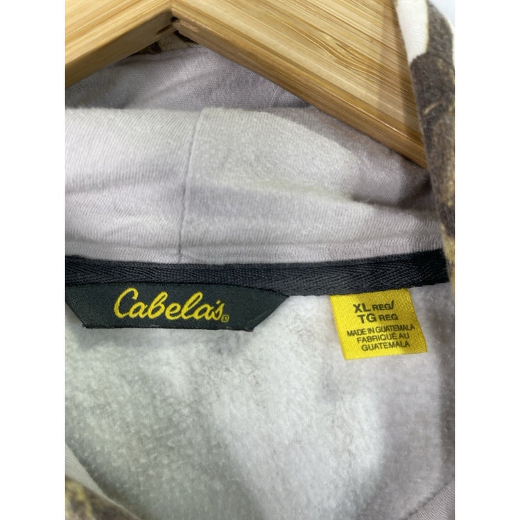 Vintage Mens Outerwear Cabelas Camo Print Hoodie Sz XL