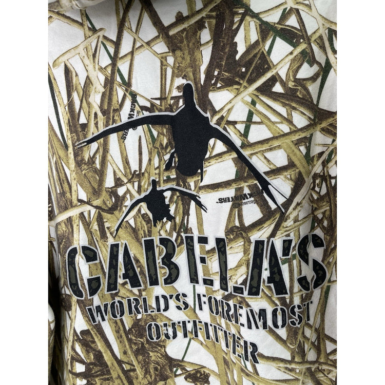 Vintage Mens Outerwear Cabelas Camo Print Hoodie Sz XL