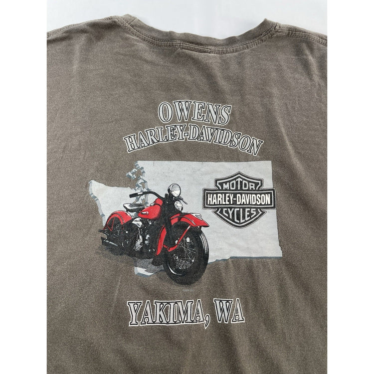 Mens Harley Davidson’s Motorcycle Brown Longsleeve “Owen’s” Shirt Size Xl