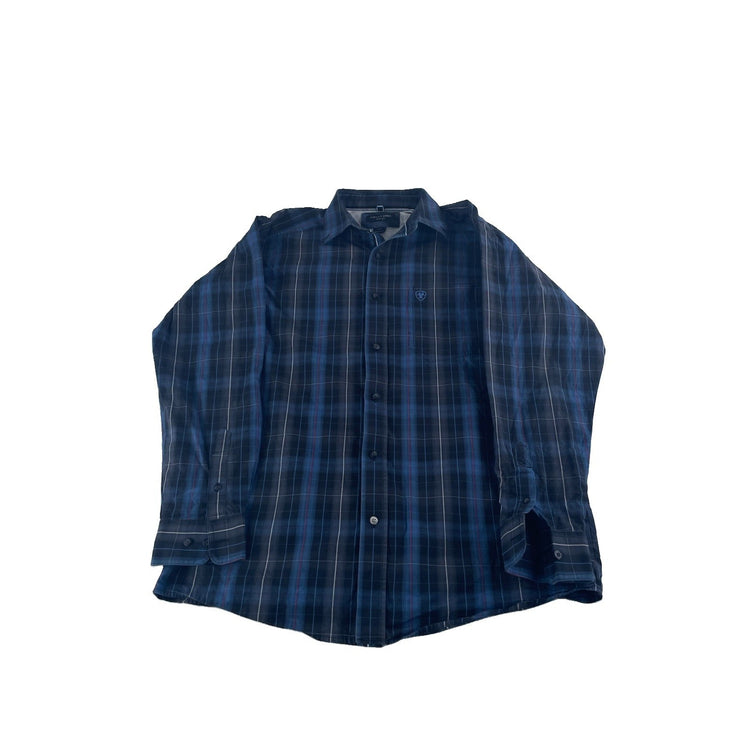 Mens Ariat Pro Series Classic Plaid LongSleeve ButtonUp Shirt Size M