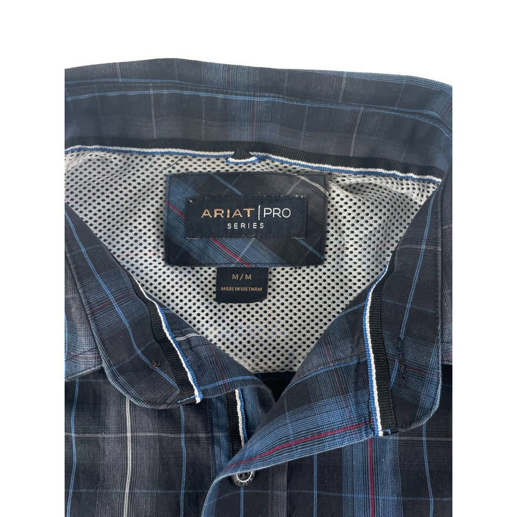 Mens Ariat Pro Series Classic Plaid LongSleeve ButtonUp Shirt Size M
