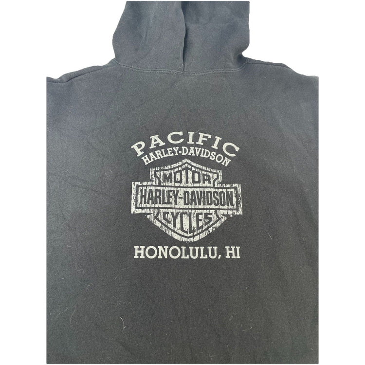 Mens Harley Davidson Black Honolulu Hawaii Hoodie Size Large