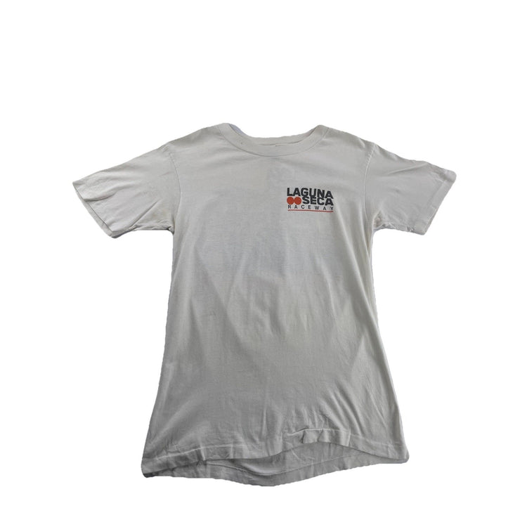 Mens Vintage Laguna SECA Raceway White Tee Size L