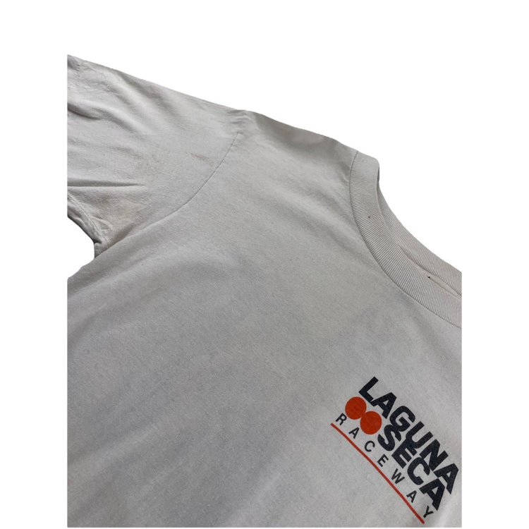 Mens Vintage Laguna SECA Raceway White Tee Size L