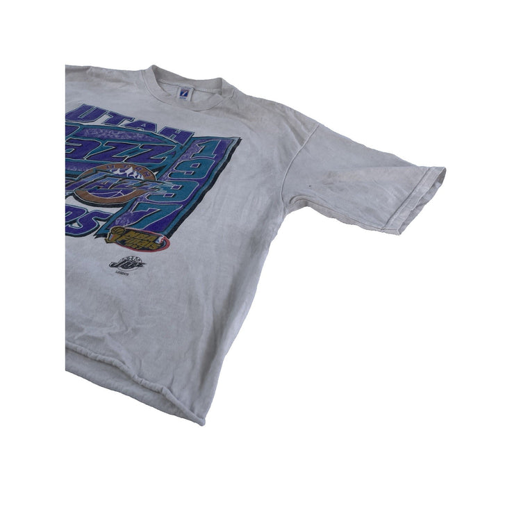 Mens Vintage 1997 Utah Jazz Western Conference Champions Gray T Shirt Size XL