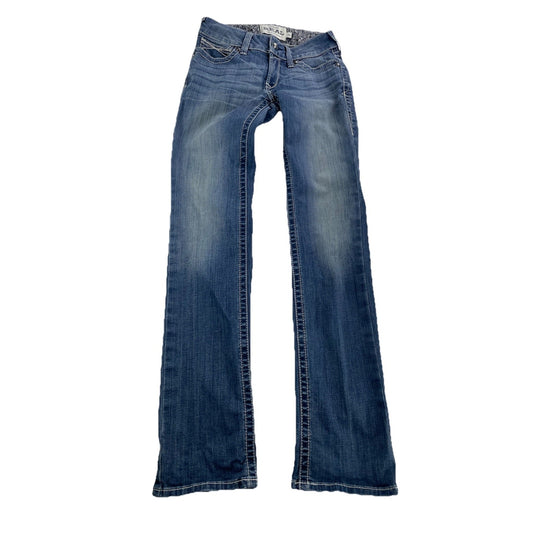 Womens Ariat REAL Denim Regular Straight ICON Blue Jeans Size 26r