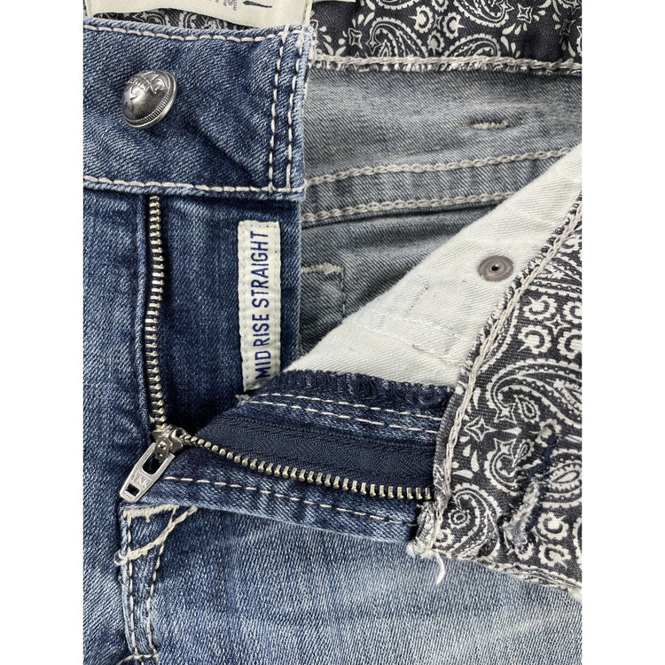 Womens Ariat REAL Denim Regular Straight ICON Blue Jeans Size 26r