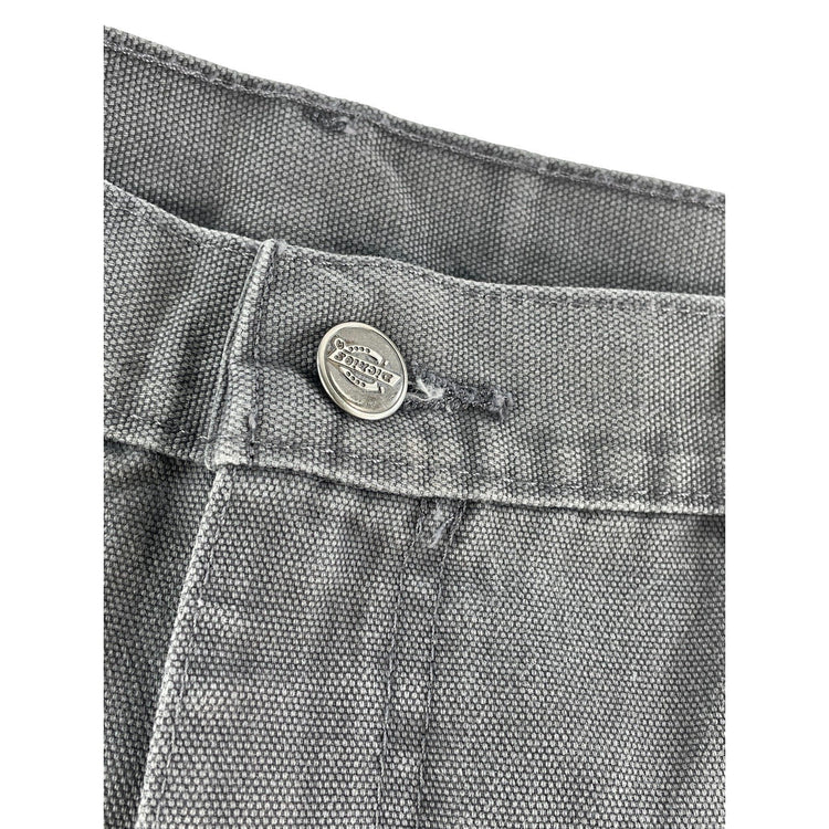 Mens Dickie Faded Grey Canvas Workwear Utility Carpenter Pants Size 30x32