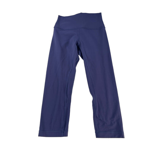 Womens Lululemon Dusty Indigo Blue High Rise Yoga Cropped Leggings Capris SIZE 4