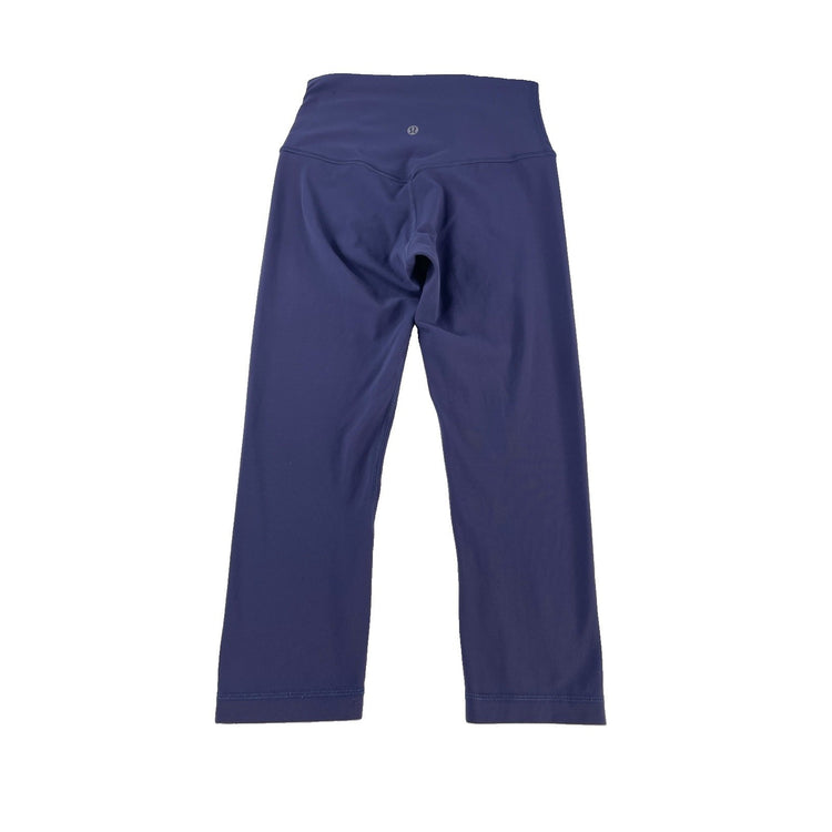 Womens Lululemon Dusty Indigo Blue High Rise Yoga Cropped Leggings Capris SIZE 4
