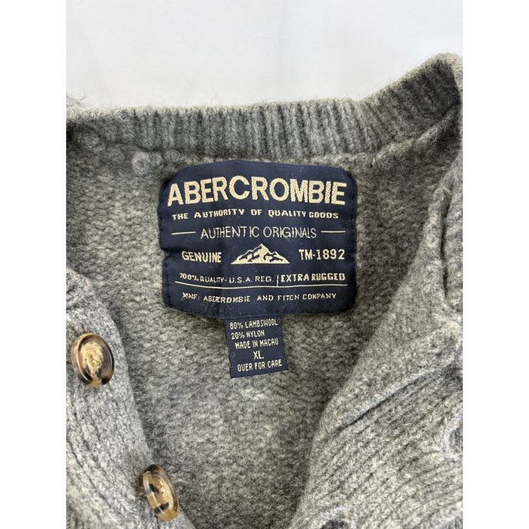 Men’s Vintage Gray Lambswool Abercrombie & Fitch Sweatshirt Size XL