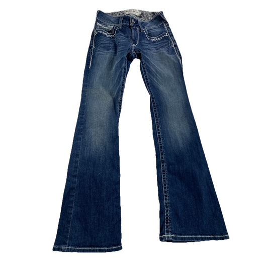 Women’s ARIAT Real Denim Mid-Rise Boot Blue Jeans Size 27
