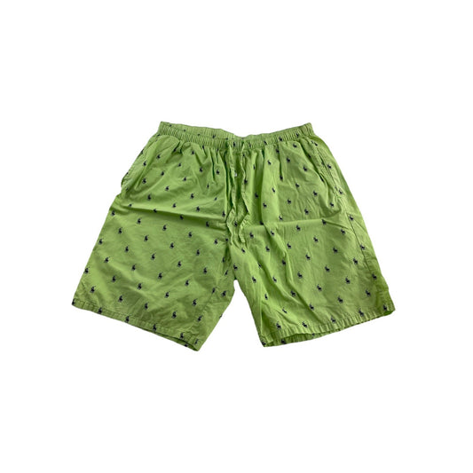 Mens Ralph Lauren Size Medium Green Pony Printed Sleep Shorts