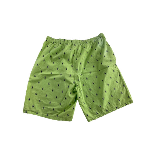 Mens Ralph Lauren Size Medium Green Pony Printed Sleep Shorts