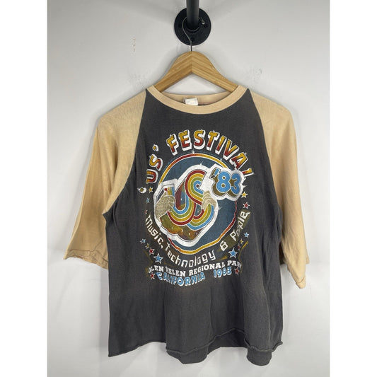 RARE Vintage 1983 The US Festival California Raglan Jersey T-Shirt Size XL