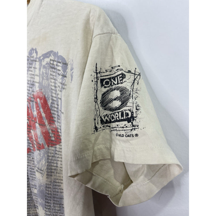 Men’s VTG Wild Oats Endangred And Threatned Animal List T Shirt Sz XXL