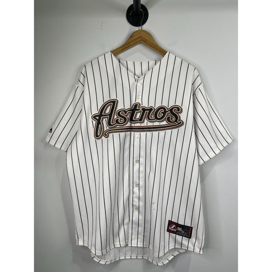 Vintage Houston Astros Majestic Baseball Pinstripe Jersey Mens 2XL