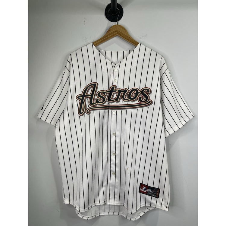 Vintage Houston Astros Majestic Baseball Pinstripe Jersey Mens 2XL