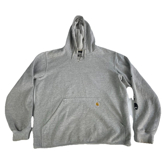 Mens Carhartt Gray Graphic Sleeve Snap-Neck Pullover Hoodie Size M