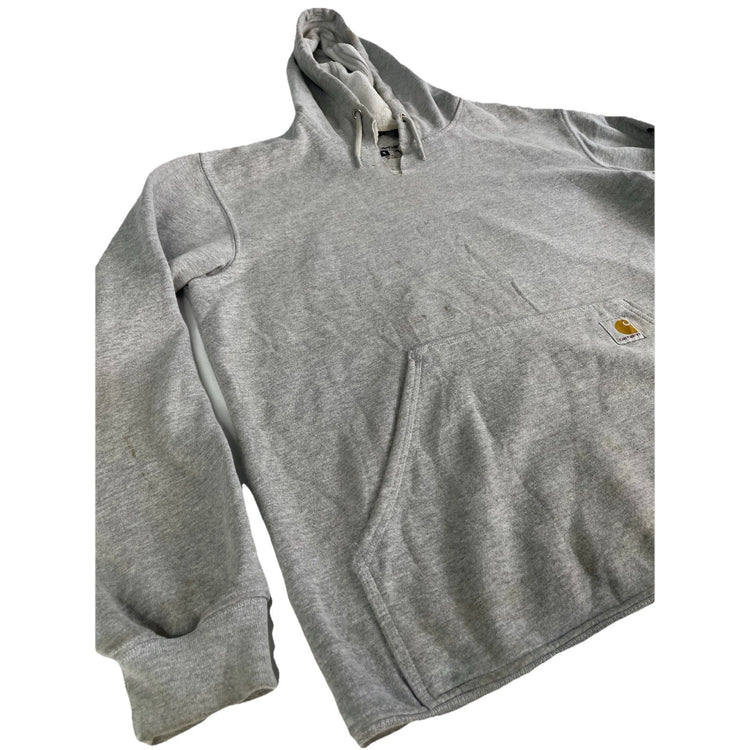 Mens Carhartt Gray Graphic Sleeve Snap-Neck Pullover Hoodie Size M