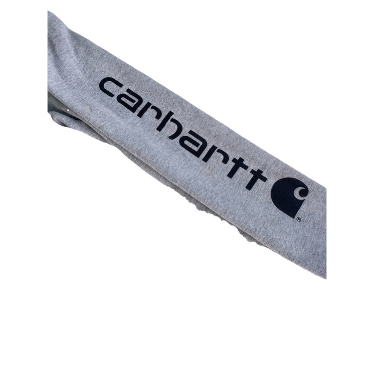 Mens Carhartt Gray Graphic Sleeve Snap-Neck Pullover Hoodie Size M