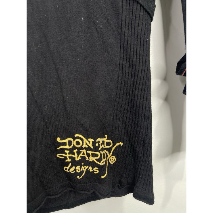 Women’s Y2k Ed Hardy Black Love Knitwear Hoodie Sz  Medium