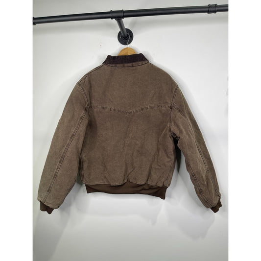 NWT Mens Brown Carhartt Sandstone Duck Santa Fe Work Zip-up Jacket Sz XL