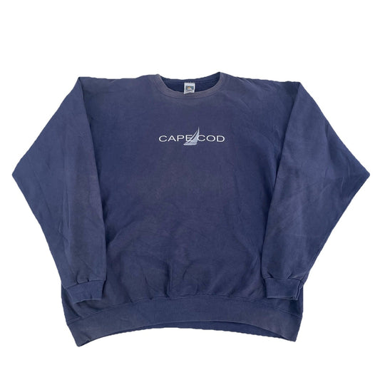 Mens Vintage Cape Cod Logo Solid Crewneck Sweatshirt Size Xl
