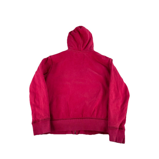 Mens Y2K Aeropostale Fleece Lined Red Zip Up Jacket Size Small