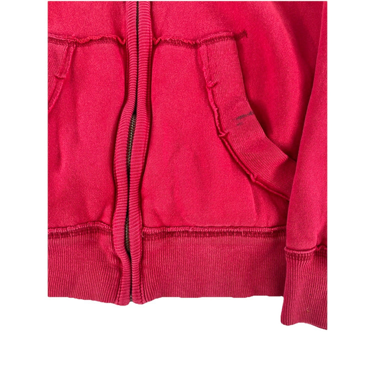 Mens Y2K Aeropostale Fleece Lined Red Zip Up Jacket Size Small