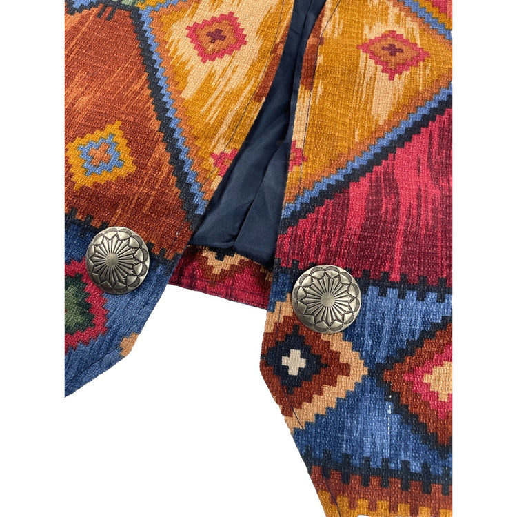 Mens Vintage 90s Wraps Western Style Tapestry Vest Size Xl