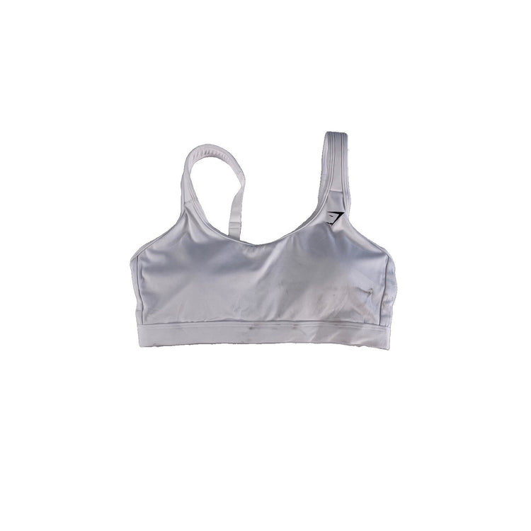 Womens Gymshark White Adjustable Straps Athletic Sports Bra Size XS