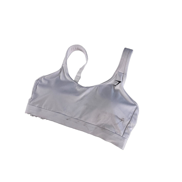 Womens Gymshark White Adjustable Straps Athletic Sports Bra Size XS