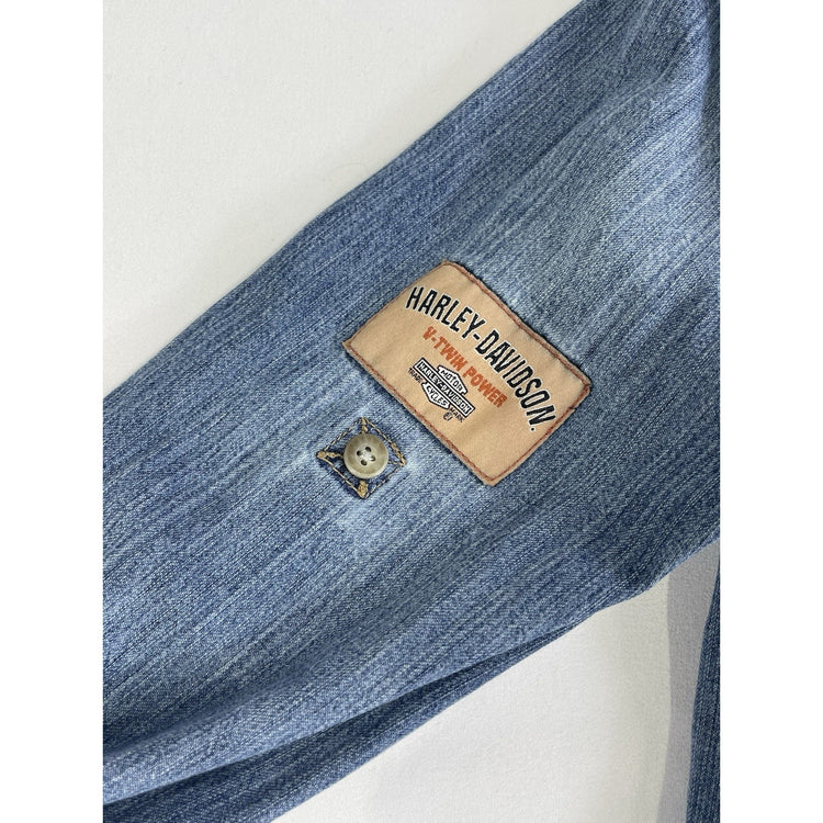 Womens Harley Davidson Button front Denim Shirt Size S