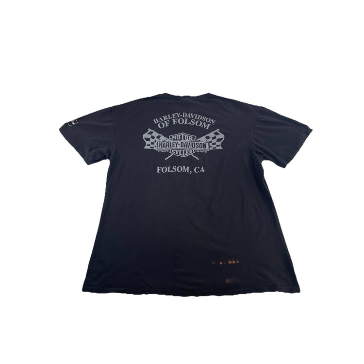 Mens Harley Davidson Motorcycle Basic Black Tee Size XL