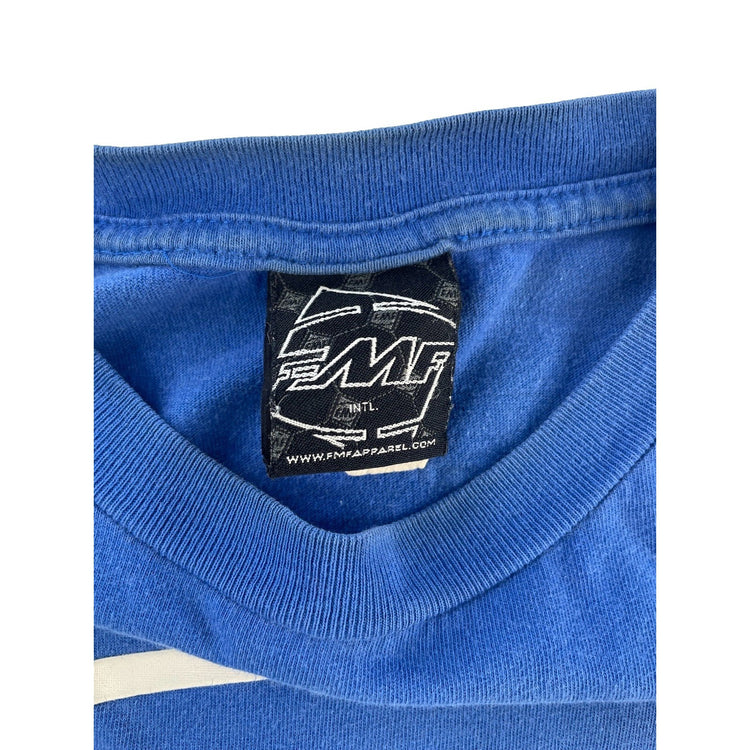 Men Vintage FMF Racing Royal Blue So Calif Motocross DirtBike Graphic Tee Size L