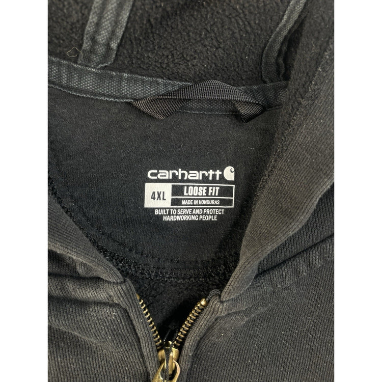 Mens Carhartt Black Loose Fit Zip Up Jacket Size 4XL
