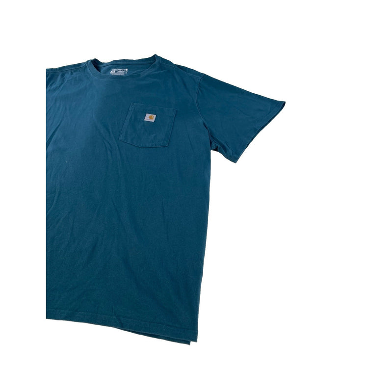 Mens Carhartt Teal Blue Loose Fit Short Sleeve Pocket T Shirt Size 3X