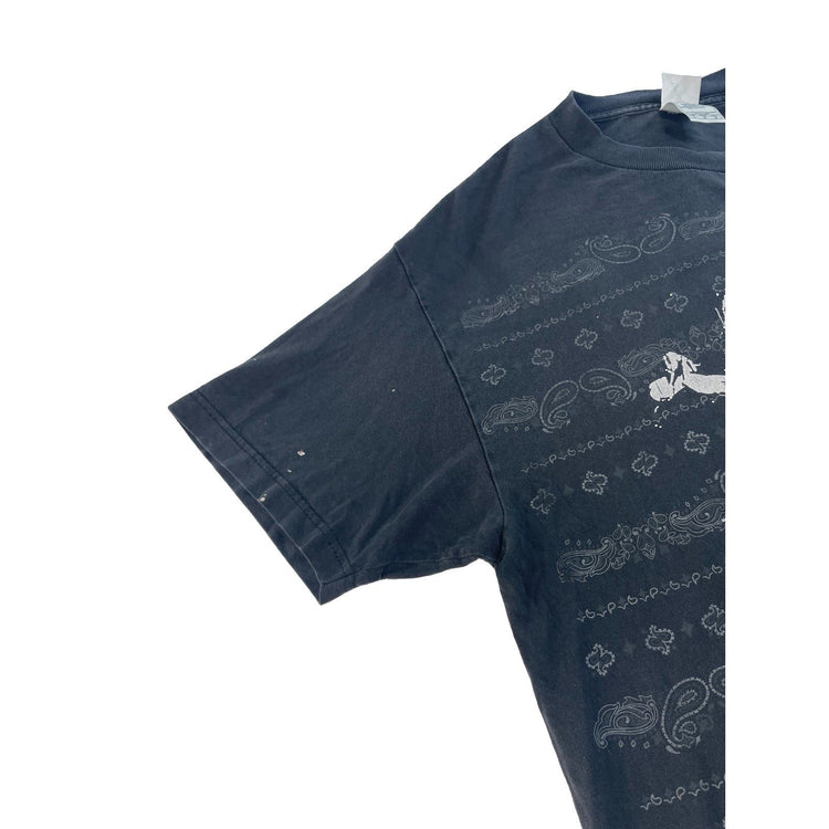 Men's Alstyle Apparel Black Skull & Paisley Graphic T-Shirt Size L