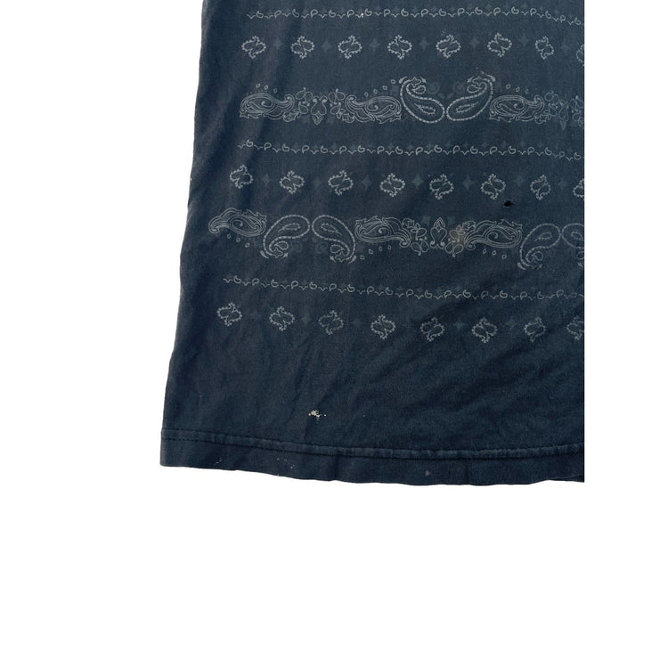 Men's Alstyle Apparel Black Skull & Paisley Graphic T-Shirt Size L