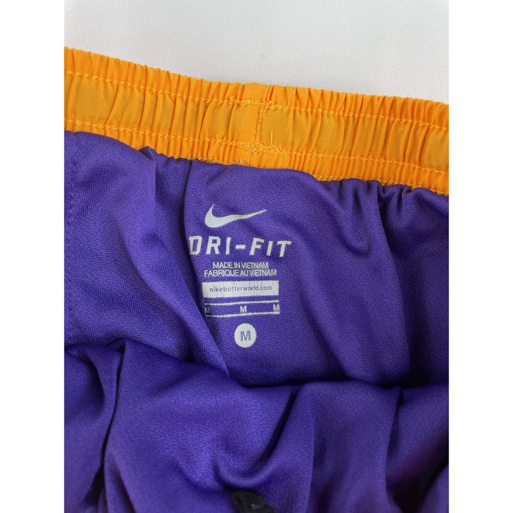 Women's Nike Dri-Fit Athletic Running Shorts, Orange with Purple Trim, Size M