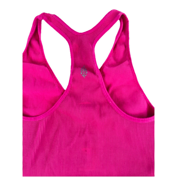 Womens Free People Movement Hot Pink Ribbed Racerback Sports Bra Size L