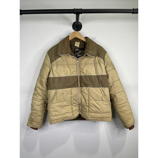 Men’s Vintage Walls Blizzard-Pruf Insulated Outerwear Beige Puffer Jacket Sz L