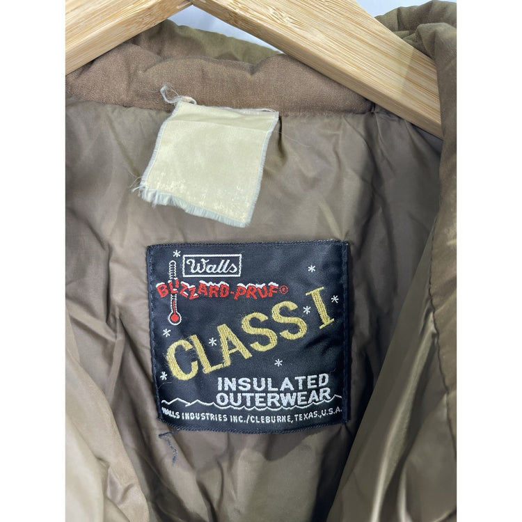 Men’s Vintage Walls Blizzard-Pruf Insulated Outerwear Beige Puffer Jacket Sz L