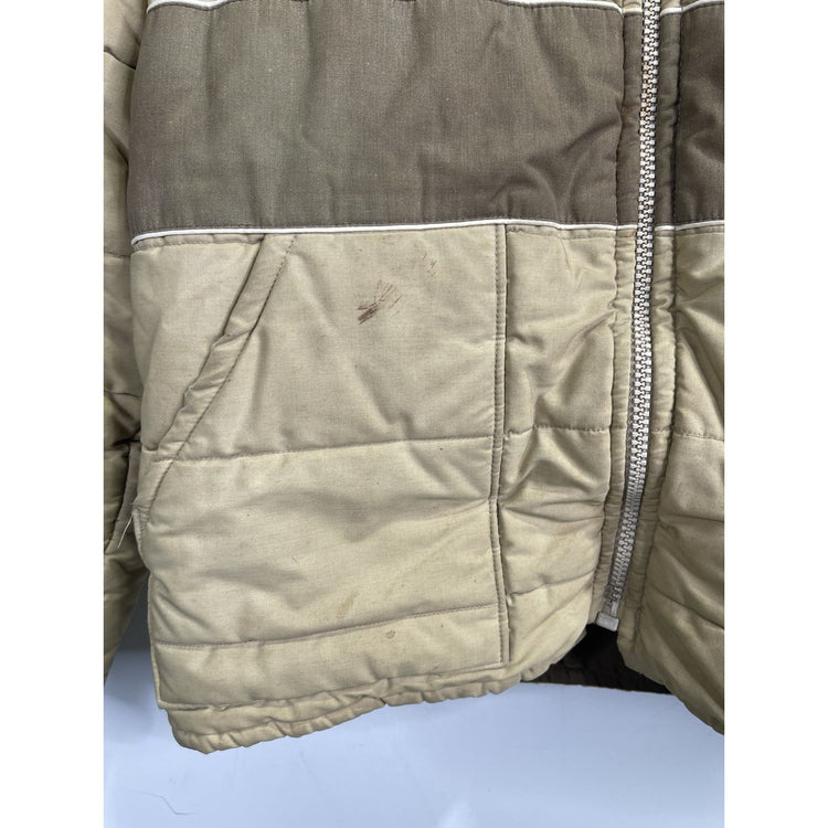 Men’s Vintage Walls Blizzard-Pruf Insulated Outerwear Beige Puffer Jacket Sz L